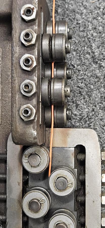 Used Wire Stock Straightener Multi Roll 90 degree transition 2 Plane Brass Steel Silver