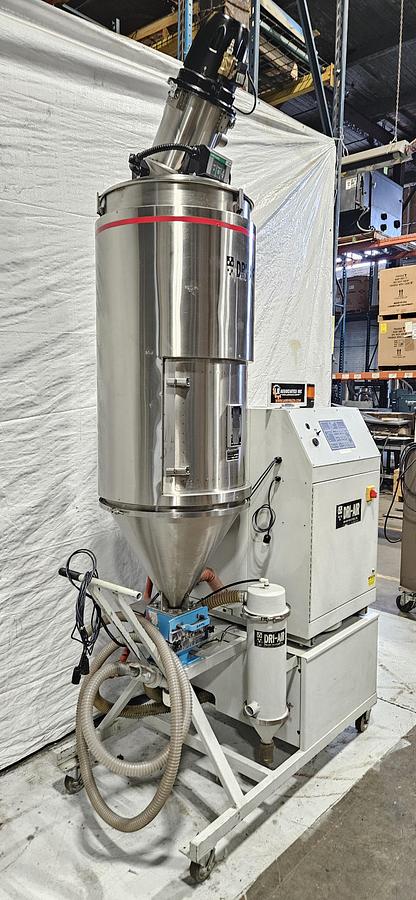 Used DRI-AIR HPD-7 DESICCANT RESIN DRYER – 300 LB RH300 HOPPER – CONAIR LOADER – NO-SPILL RECEIVER – 460V – TESTED