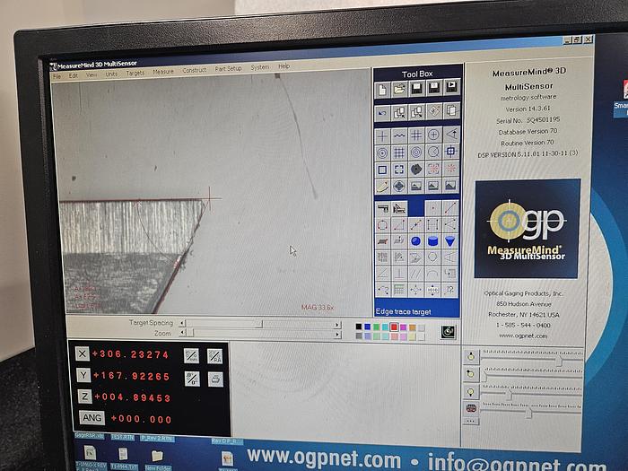 Used OGP Quest 450 CMM Smart Scope Optical Laser Gauging Measuring Machine Auto Measurement with Rotary Table & Probe