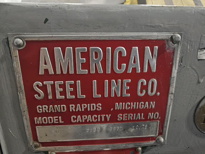 Used Coil Stock Feed Vertical 2500 Lbs Capacity Electronic Clutch 110 V