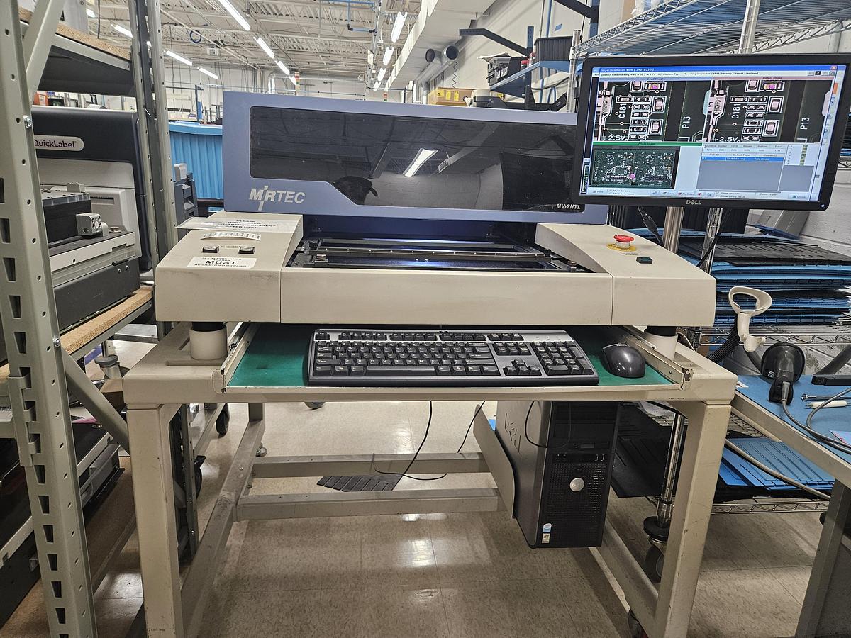 Used MIRTEC MV-2HTL Desktop AOI Vision Inspection System – 2006  Offline PCB Inspection • Tested & Running • Complete Workstation