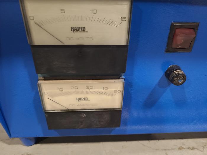 Used Rapid 50 Amp 12 Volt DC Plating Rectifier Power Supply 110 Volt