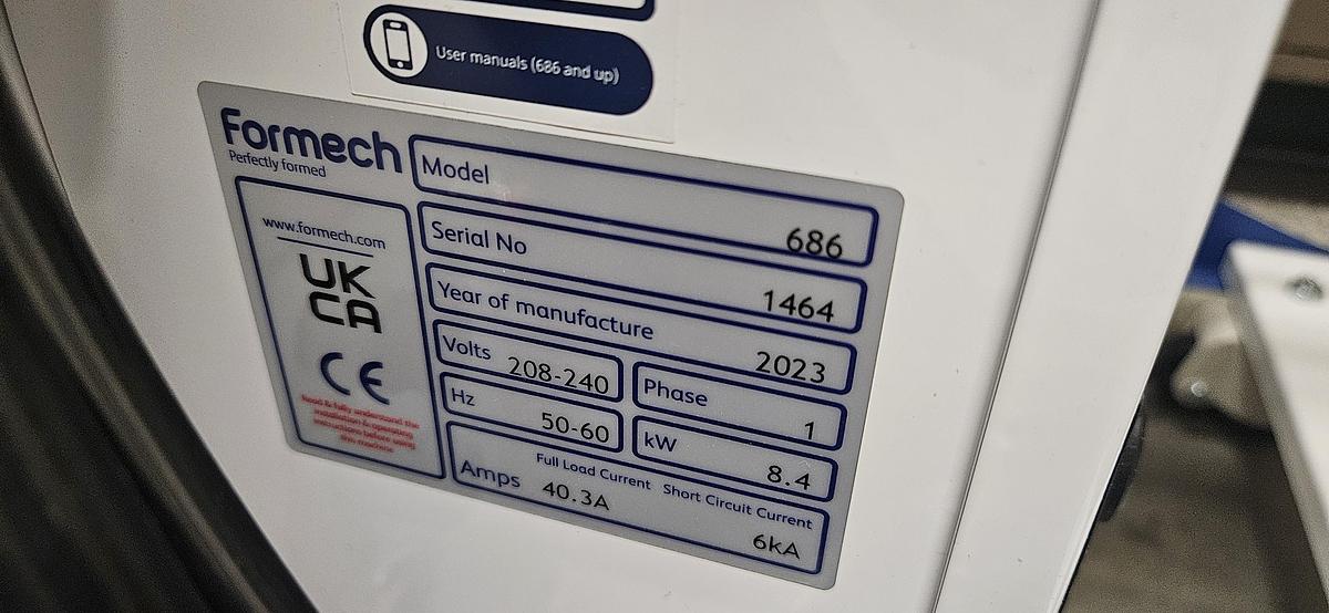 Used 2023 Formech 686 Vacuum Forming Machine – Never Used – Single Phase – Touchscreen Controls