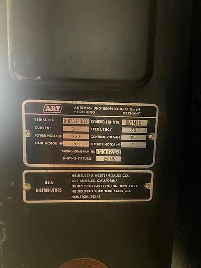 Used ORIGINAL HEIDELBERG Automatic Die Cutting Letter Press 40 X 57 cm 15-3/4" x 22-1/2" Pristine!!