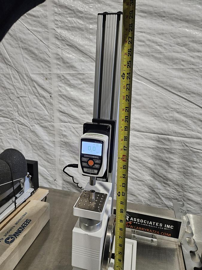 Used MARK-10 MANUAL FORCE TEST STAND WITH SERIES 3 DIGITAL FORCE GAUGE – MODEL M3-500 – 500 LBF / 250 KGF / 2500 N – EXCELLENT CONDITION
