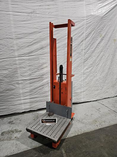 Used Beech Presto Electric Lift Truck with Roller Table Slide Heavy Items 70 inch max height 12 volt with charger