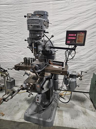 Used Bridgeport Mill 1 HP 36 inch Table DRO Power Feed Collets Chrome Ways 6 inch Vise