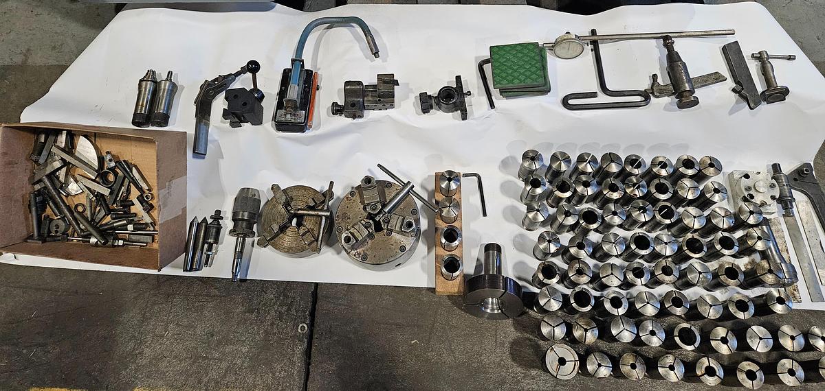 Used HARDINGE TFB TOOLROOM LATHE – ELECTRIC CARRIAGE DRIVE – 60+ COLLETS – COOLANT – TRANSFORMERS – FULL TOOLING PACKAGE