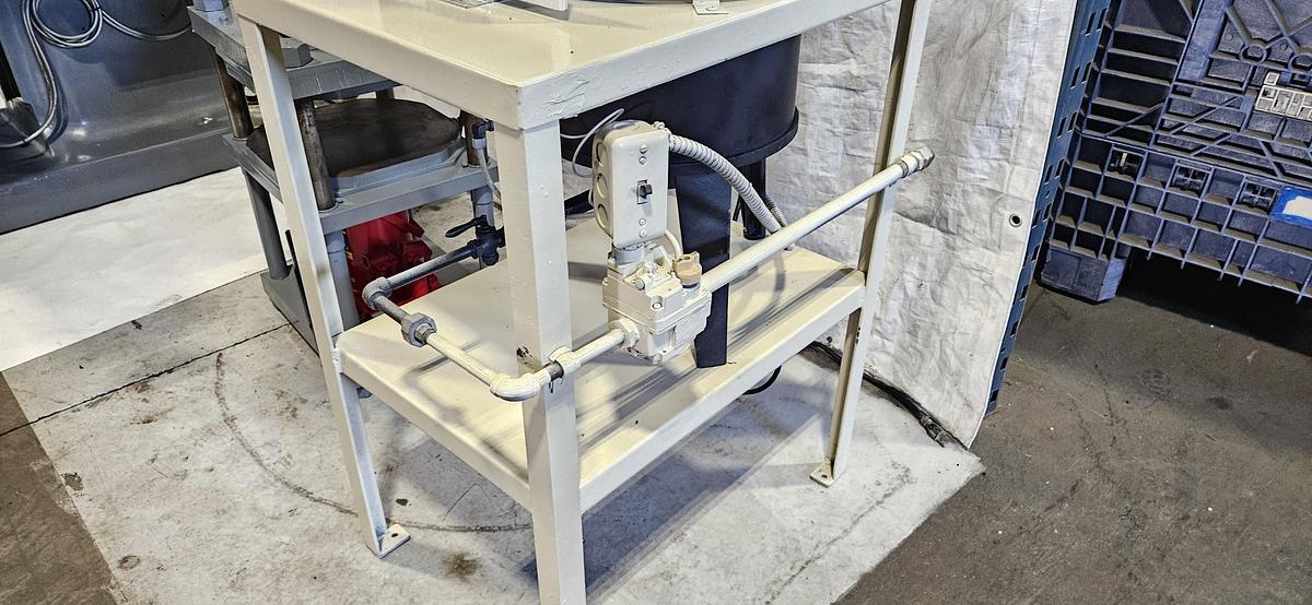 Used CHARLES HONES 160 LB GAS / PROPANE METAL MELTING FURNACE – LEAD, PEWTER, ZINC & ZAMAK ALLOYS – PARTLOW TEMPERATURE CONTROL – EXHAUST HOOD – REFURBISHED – TESTED