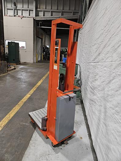 Used Beech Presto Electric Lift Truck with Roller Table Slide Heavy Items 70 inch max height 12 volt with charger