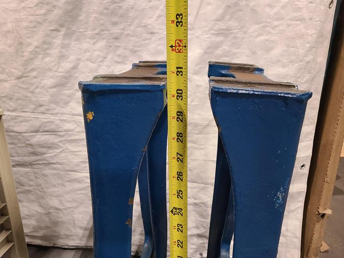 Used Cast Iron Vintage Steel Legs Steam Punk original 1940 Era Made in the USA 2 in a set