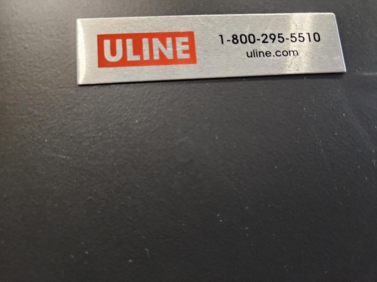 Used ULINE Heavy-Duty Steel Bin Storage Cabinet – holds 168 Blue Bins – 48" W × 24" D × 78" H with Plastic Bins... Pristine!!