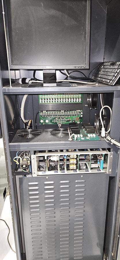 Used BELMONT TECHNOLOGIES CNC SINKER EDM – 60 AMP POWER SUPPLY – ORBITAL EDM HEAD – DROP TANK – FIRE SUPPRESSION – 220V 3 PHASE