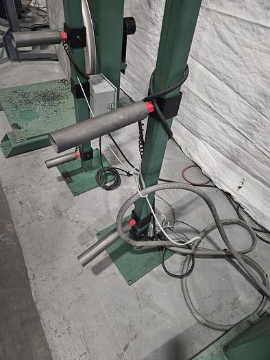 Used TWO Durant Motorized Braking Stock Reel Payoff with Coil Feed Sensors