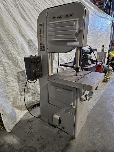 Used Rockwell Delta 20 Inch Metal Vertical Band Saw with Blade Welder 220V 3 Phase Variable Speed