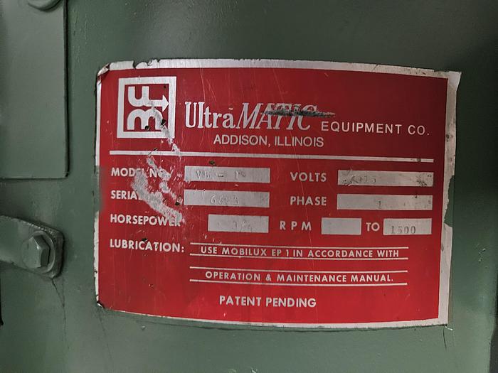 Used Ultramatic SVB 1.2 Cubic Ft Vibratory Tumbler Finishing Machine (wired 115V) Pristine Condition!