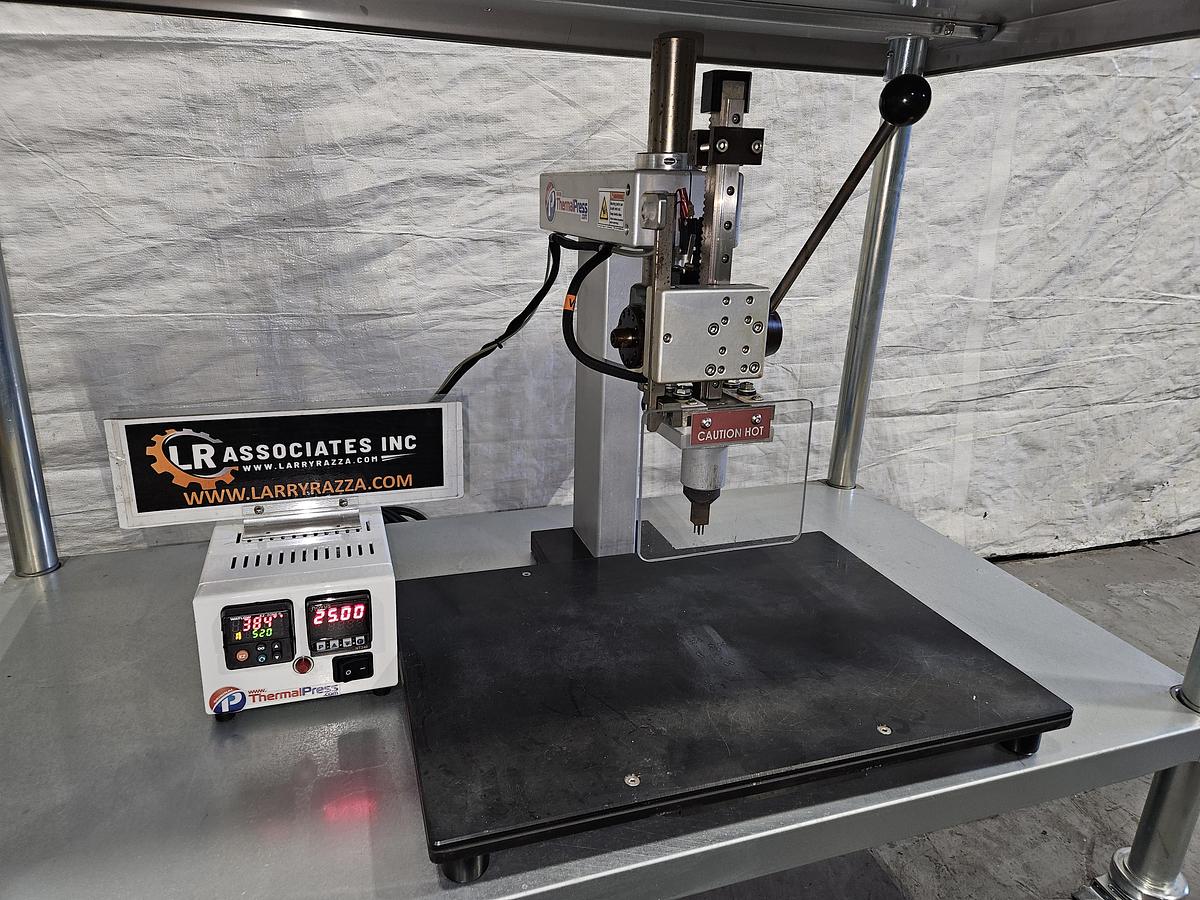 Used THERMALPRESS MANUALPRESS BENCH-TOP HEAT SEALING / HOT STAMPING PRESS – DIGITAL CONTROLS – STAINLESS – EXCELLENT CONDITION