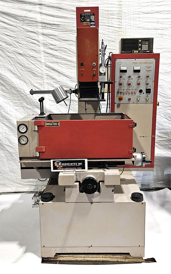Used EDM TECHNOLOGY OMEGA 405-B SINKER EDM – 30 AMP POWER SUPPLY – MITUTOYO DIGITAL READOUT – MAGNETIC CHUCK – 220V 3 PHASE – 1990