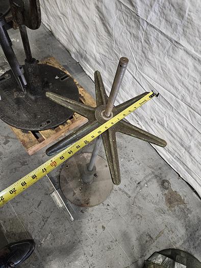Used 16 Inch Stock Reel Payoff Stand for feeding metal stock to power punch press