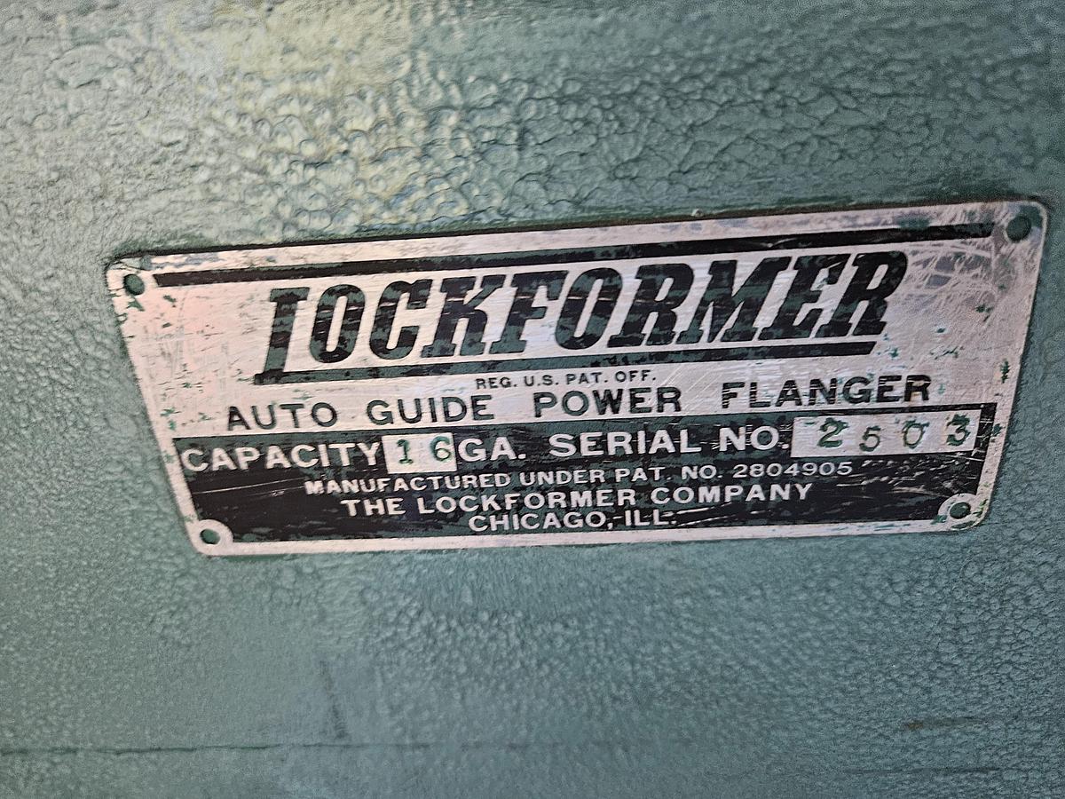Used Lock Former Auto Guide Power Flanger Edger 16 Gauge Capacity 110V