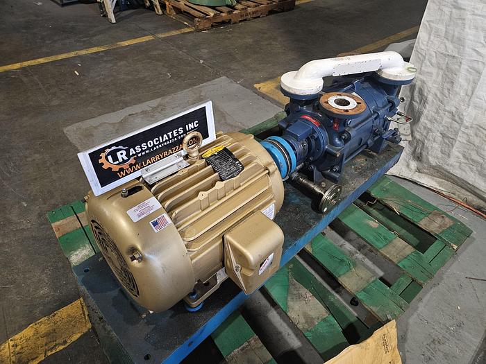 Used Kinney Tuthill Liquid Ring Two Stage Vacuum Pump #VLRC-125-FA2 with Baldor 15HP Motor