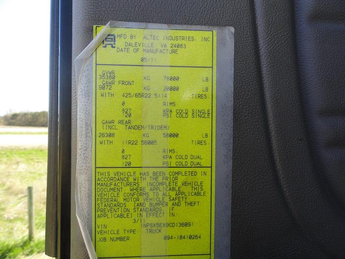 Used 2012 Peterbilt / Altec 365 /AC38-127S-EJ