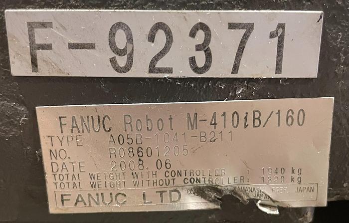 Used FANUC M410iB/160 PALLETIZING ROBOT WITH R30iA CONTROLLER