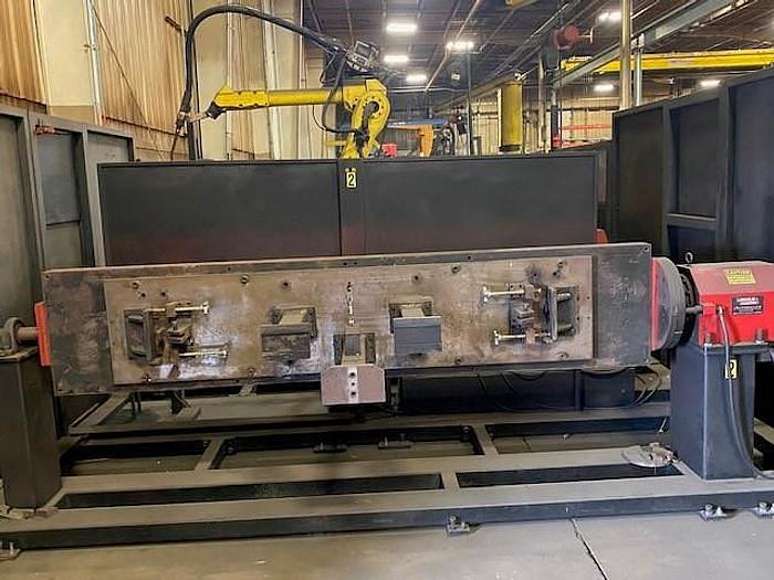 Used LINCOLN SYSTEM 55 DUAL TRUNION MIG WELDING CELL WITH FANUC ARCMATE 120iB/10L 6 AXIS CNC ROBOT