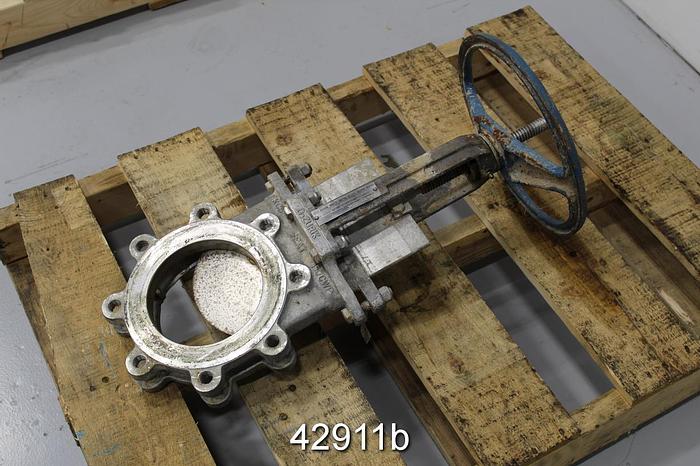 Used Dezurik 6" Hand Operated Knife Gate Valve #42911