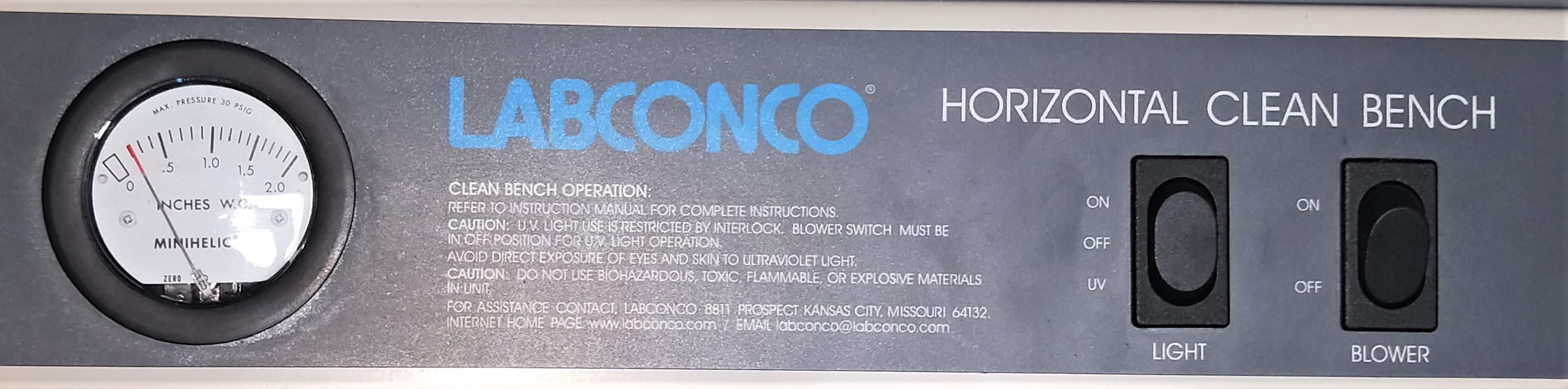 Used Labconco Purifier 3' Clean Bench Horizontal Flow Hood