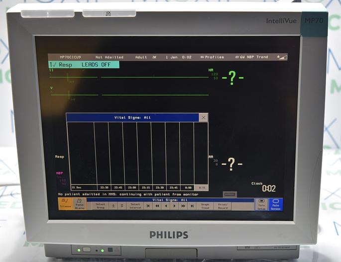 Used PHILIPS INTELLIVUE MP70 M8007A MONITOR WITH M3001A MODULE