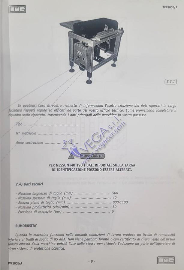 Usato Pneumatic vertical wire cutter OMG mod. TVP500E/A