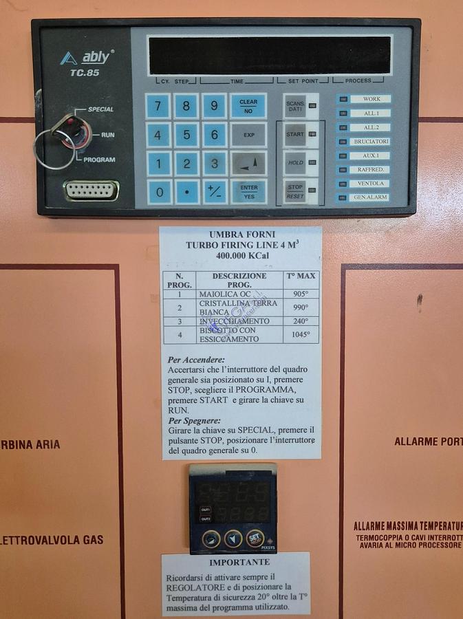 Usato Gas turbo kiln UMBRA FORNI mod. TURBO.FIRING.LINE - 4 m3, 1100°C