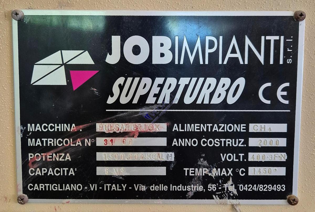 Usato Gas turbo kiln JOB FORNI mod. PULSAR BRICK - 6 m3, 1450°C, bricks lining