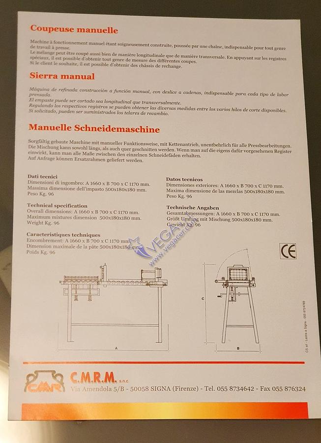 Usato Double-acting manual cutter CMRM with transverse and longitudinal cut
