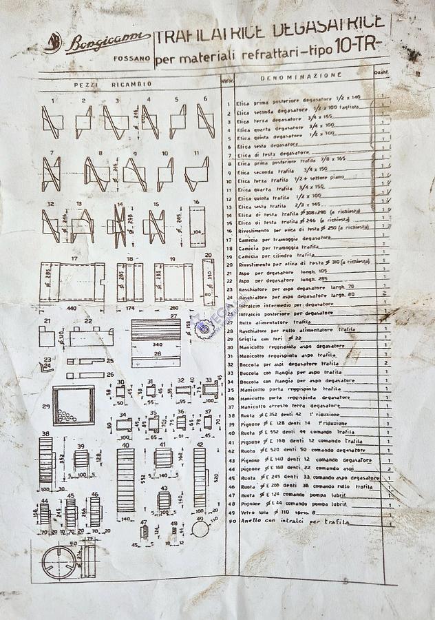 Usato Propeller set of spare parts for extruder BONGIOANNI mod. 10 TR