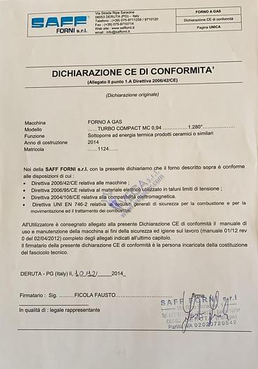 Usato Gas turbo kiln SAFF mod. TURBOCOMPACT