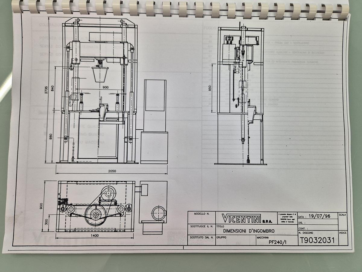 Usato Rotary press for metal moulds VICENTINI mod. PF 260