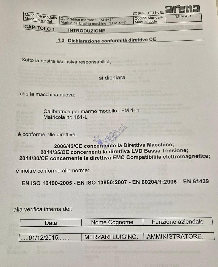 Usato Marble calibrating and polishing machine ARENA mod. LFM 4+1 - used to rectify the refractory slabs