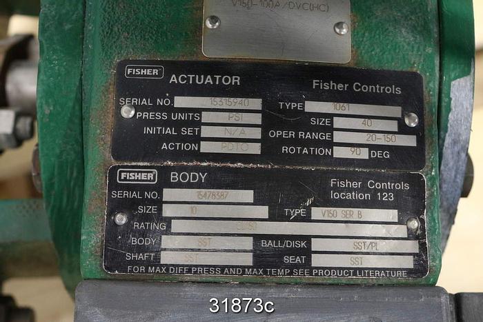 Used Fisher V150 Ser B Fisher 10" Veeball Control Valve #31873