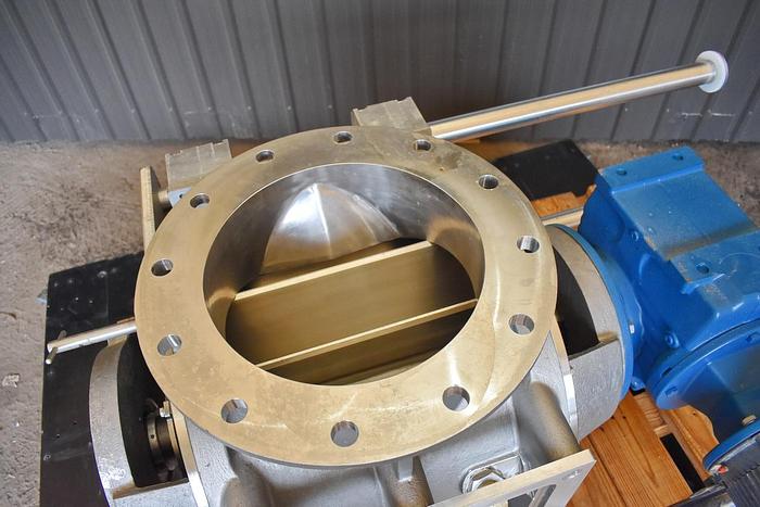 Used USED ROTARY AIR LOCK VALVE, 14'' X 14'', STAINLESS STEEL, UNUSED
