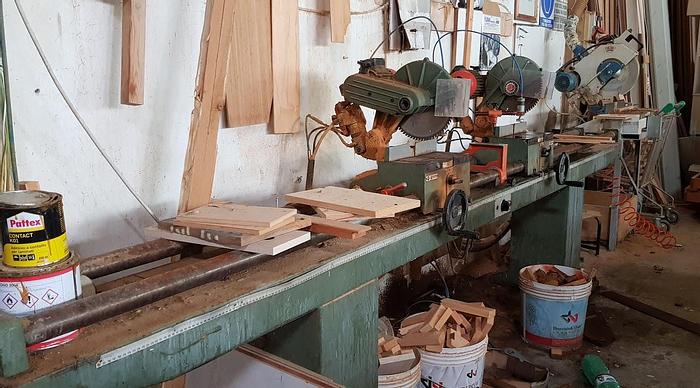 Usato Troncatrice doppia testa, per taglio trasversale con banco morsa