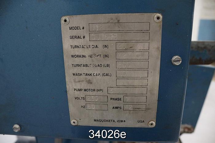 Used Precision Metal Works 112 26" Turntable Washer #34026