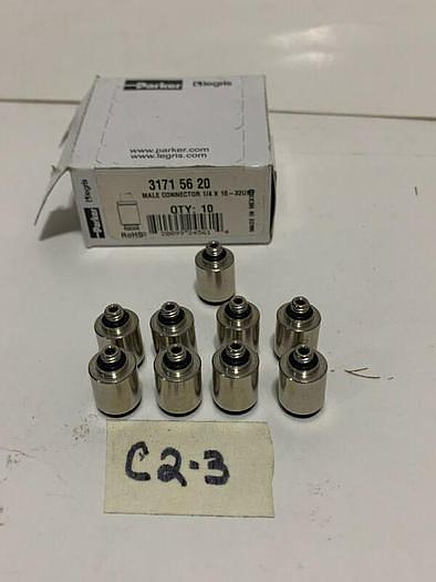 New Legris 3171 56 20 Male Connector 1/4" X10 Lot Of 9 Fast Shipping!