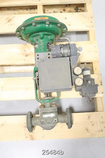 Used Fisher CP Steam Control Valve, 1", Cp Body Style, Monel Shaft, Monel Plug, Monel Seat, Class Cl150, Port Size 3/4", Travel 3/4", Type 667 Actuator, Size 30, Action Pdto, 3582 Positioner #25484