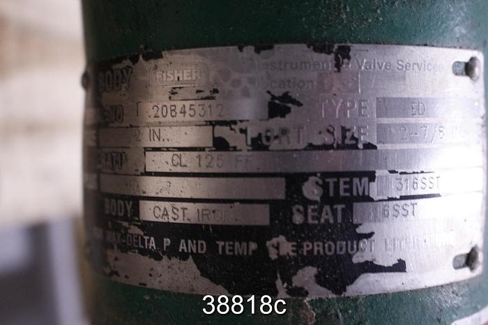 Used Fisher ED 2.5" Steam Valve, 2.875" Port Size #38818