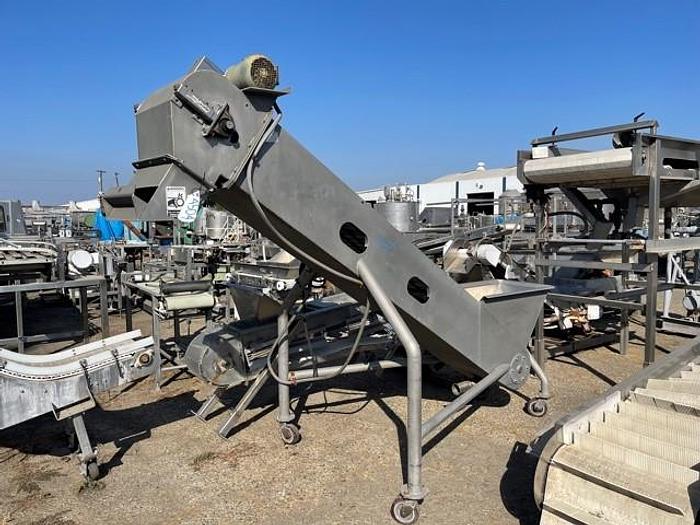 Used Van Mark 10' Long x 18" Wide Stainless Steel Incline Wash Conveyor