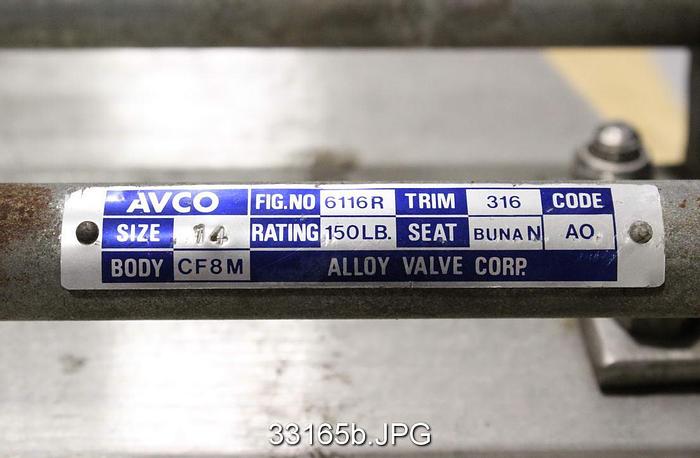 Used Avco 14" Hand Operated Knife Gate Valve #33165