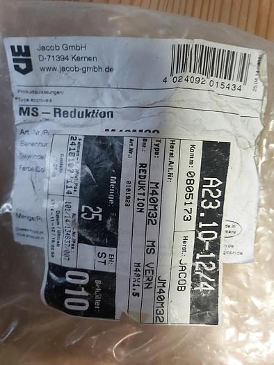 45 Stück MS Reduktion, MS vernickelt, M40M32, Jacob neuwertig