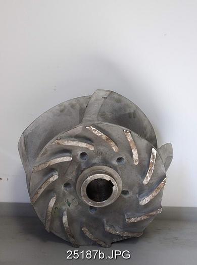 Used Goulds 3180 Impeller, 16x16x19, 5-Vane, 17'' Diameter, Stainless Steel #25187
